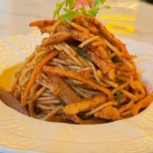 Loaded iollof spaghetti